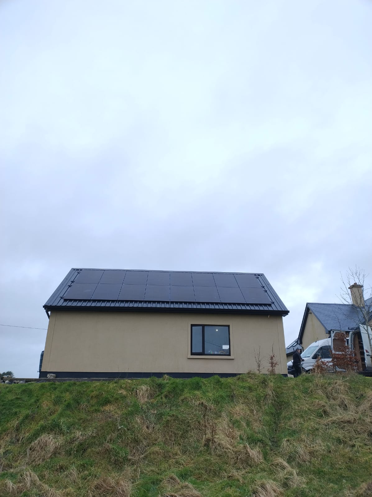 A house with solar panels across its roof